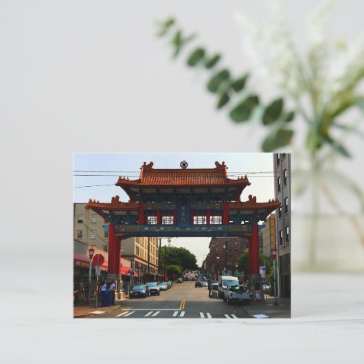 Seattle Chinatown Gate #1 Briefkaart (Staand voorkant)