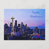 Seattle City in het Briefkaart van Washington (Voorkant)