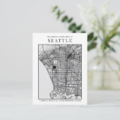 Seattle City Map + Locatiemerkteken Briefkaart (Staand voorkant)