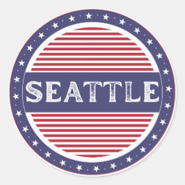 Seattle City Pride Embleem – Amerikaanse identitei Ronde Sticker