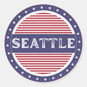 Seattle City Pride Embleem – Amerikaanse identitei Ronde Sticker