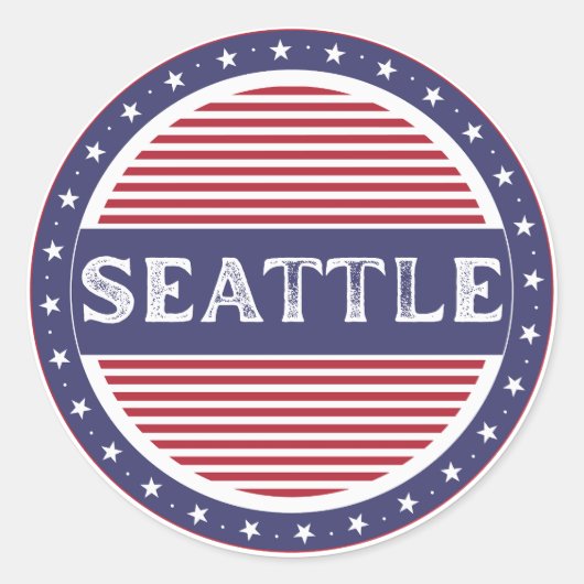 Seattle City Pride Emblem – American Identity Ronde Sticker (Voorkant)