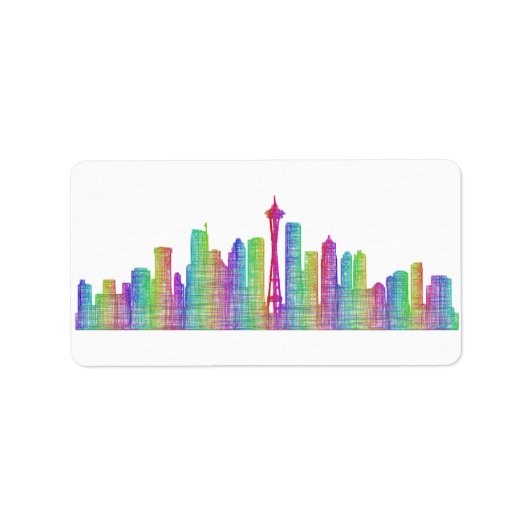 Seattle City skyline Etiket (Voorkant)
