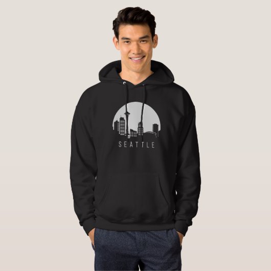 Seattle City Skyline Hoodie (Voorkant volledig)