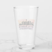 Seattle City Skyline Latitude en Lengtegraad Glas (Achterkant)
