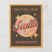 Seattle City Washington Retro  Briefkaart (Voorkant)