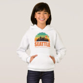 Seattle City Washington  Retro Sunset (Voorkant volledig)