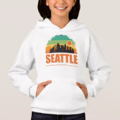 Seattle City Washington  Retro Sunset (Voorkant)