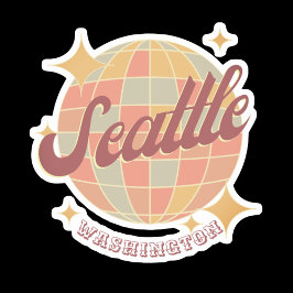 Seattle City Washington Retro Vintage Sticker