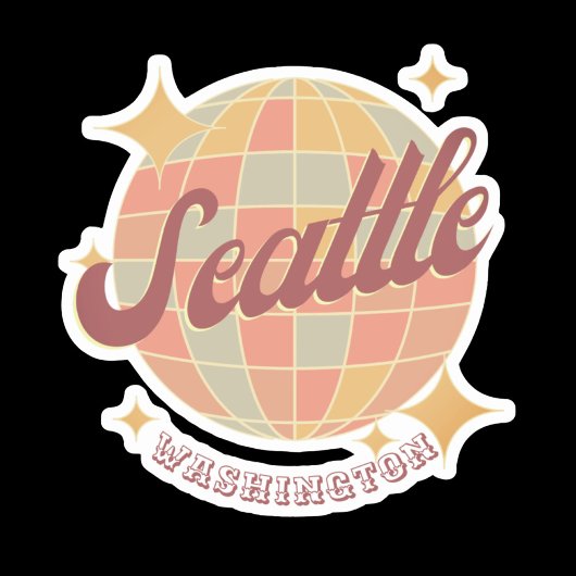 Seattle City Washington Retro Vintage Sticker
