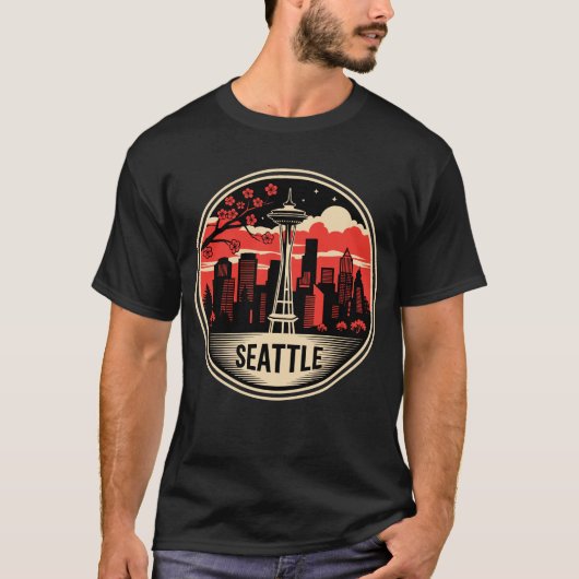 Seattle City Washington USA T-shirt (Voorkant)
