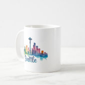 Seattle City waterverf Skyline Mok (Voorkant links)