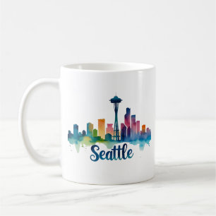 Seattle City waterverf Skyline Mok