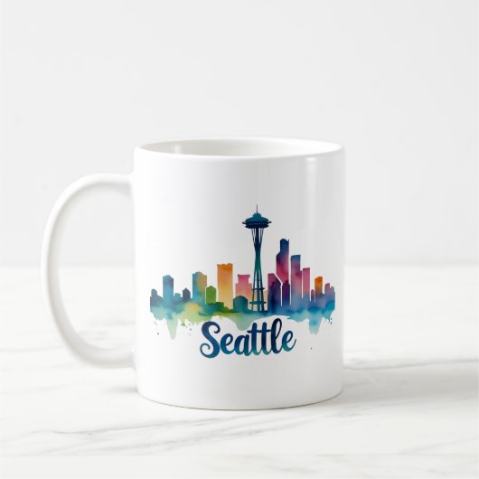 Seattle City waterverf Skyline Mok (Links)