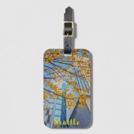 Seattle Cityscape Vibrant Autumn Bagagelabel