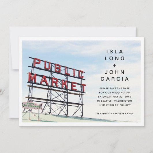 Seattle De datum opslaan Kaart (Voorkant)