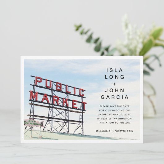 Seattle De datum opslaan Kaart (Staand voorkant)