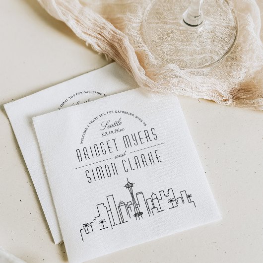 Seattle Deco Skyline | Weddenschap Napkins Servet