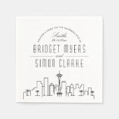 Seattle Deco Skyline | Weddenschap Napkins Servet (Voorkant)