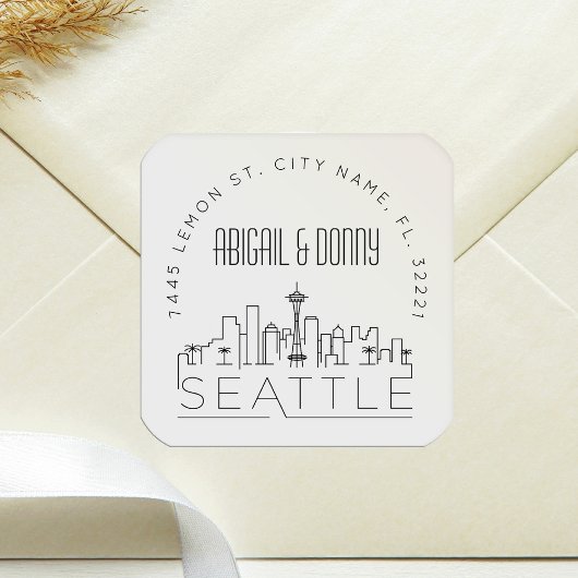 Seattle Destination Wedding Vierkante Sticker