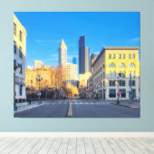 Seattle Downtown Canvas Afdruk (Insitu (Houten vloer))