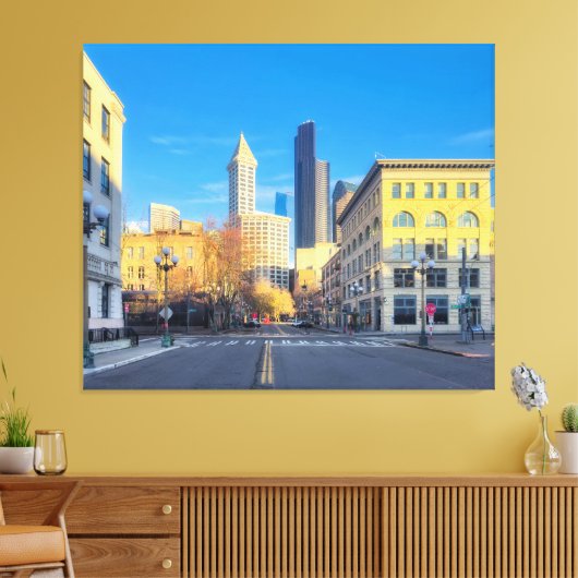 Seattle Downtown Canvas Afdruk (Insitu (Woonkamer))