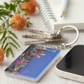 Seattle, Downtown en Mt. Rainier in Twilight Sleutelhanger (Voorkant Rechts)