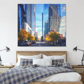 Seattle Downtown Street met herfstbomen Canvas Afdruk (Insitu (Slaapkamer))