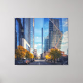 Seattle Downtown Street met herfstbomen Canvas Afdruk (Voorkant)