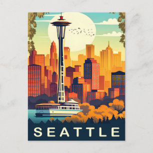 Seattle, Duwamish-rivier, Cruisen, Reizen Briefkaart