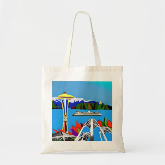 Seattle Emerald City Afbeelding Canvas tas (Voorkant)