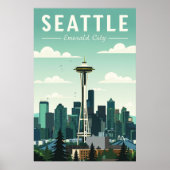  Seattle Emerald City Poster (Voorkant)