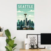  Seattle Emerald City Poster (Thuiskantoor)