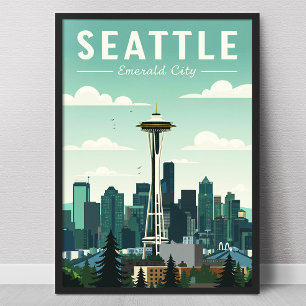  Seattle Emerald City Poster