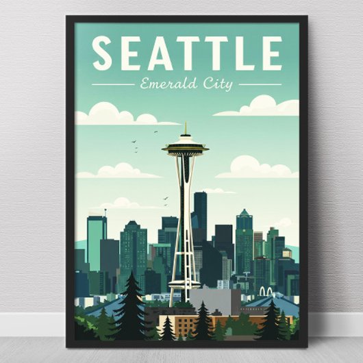  Seattle Emerald City Poster