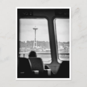 Seattle Ferry Zwart & Wit Pudget Sound PNW  Briefkaart
