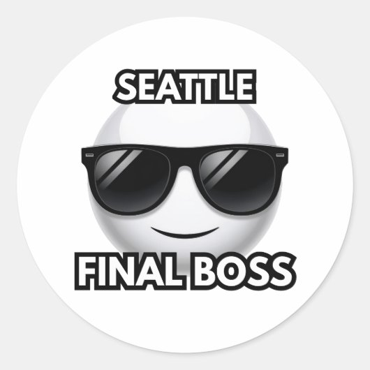 Seattle Final Boss Cool Emoji Sticker (Voorkant)