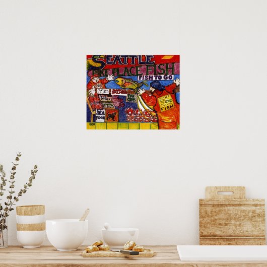Seattle Fish Market Poster (Keuken)