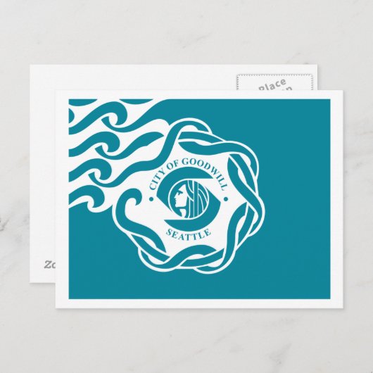 Seattle Flag Briefkaart (Voorkant / Achterkant)