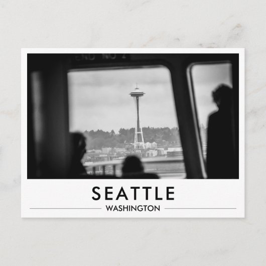 Seattle Foto Space Needle Vanaf Veerboot Briefkaart (Voorkant)