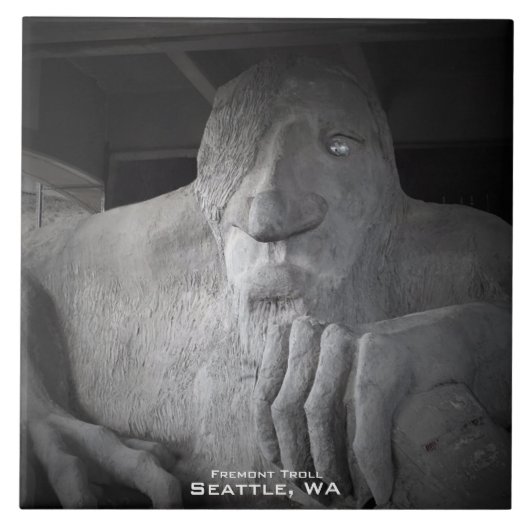 Seattle Fremont Troll Foto Tile Tegeltje (Voorkant)