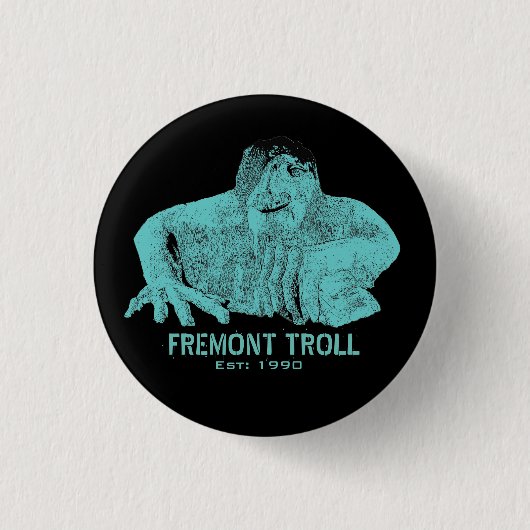 Seattle Fremont Troll Knop Ronde Button 3,2 Cm (Voorkant)