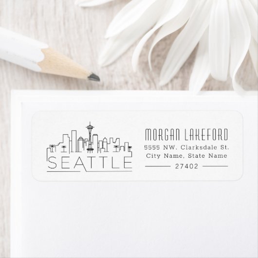 Seattle gestileerde skyline | etiket (Insitu)