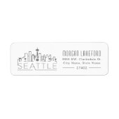 Seattle gestileerde skyline | etiket (Voorkant)