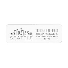 Seattle gestileerde skyline | etiket