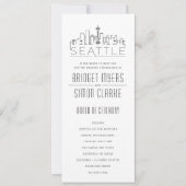 Seattle gestileerde skyline | Huwelijksprogramma Kaart (Voorkant)