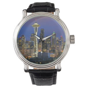 Seattle gezien vanuit Kerry Park in Queen Anne Horloge