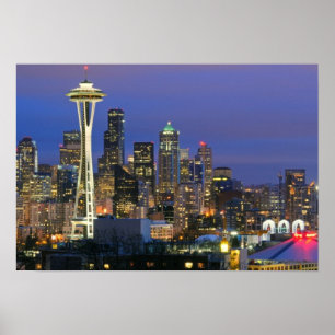 Seattle gezien vanuit Kerry Park in Queen Anne Poster