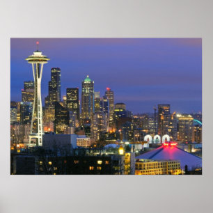 Seattle gezien vanuit Kerry Park in Queen Anne Poster