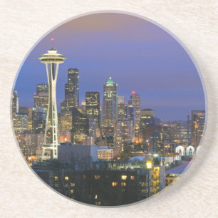 Seattle gezien vanuit Kerry Park in Queen Anne Zandsteen Onderzetter